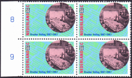 Plaatfout 1378 P Postfris in blok van 4 Cataloguswaarde 10.00