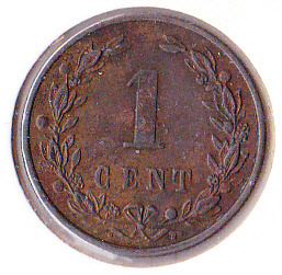 Nederland 1 cent 1900b met ovale nullen  ZF/PR