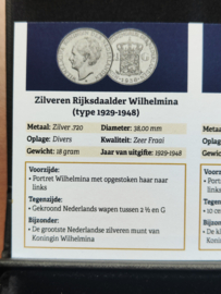 Muntset 0,10 en 2,50 Wilhelmina in zilver ZF
