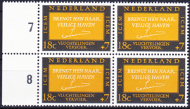 Plaatfout 856 PM Postfris in blok van 4 Cataloguswaarde 13.00