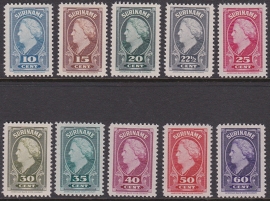 NVPH 229-238 Koningin wilhelmina  Postfris Cataloguswaarde 100,00 E-3454