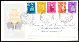 FDC E34  Zomerzegels 1958  met adres en dichte klep