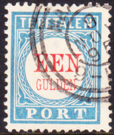 NVPH P10D Tanding 12½ x 12 Type I Plaatfout: blauwe punt in T van port