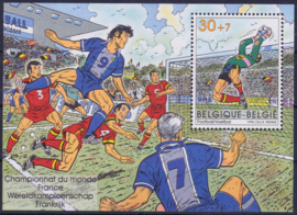 België  1998  OBP blok 76 '' Voetbal, WK Frankrijk'' Postfris  A-0260