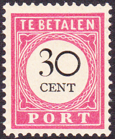NVPH P19 Port TYPE I cijfer en waarde in zwart Postfris Cataloguswaarde 220,00 LEES