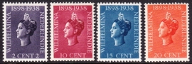 NVPH 235-238 Jubileum Koningin wilhelmina Ongebruikt cataloguswaarde: 3,00