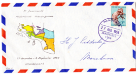 Speciale cover met speciaal stempel Manokwari jaarmarkt 27-8-1959