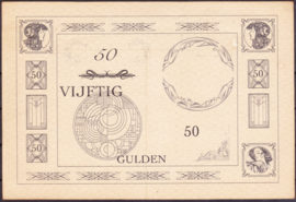 50 Gulden muntbiljet TYPE 2  Amsterdamse tekenschool 1920's
