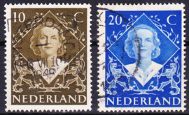 NVPH  506-507 ''Inhuldiging Koningin Juliana'' 1948 gebruikt