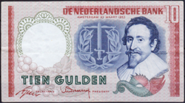 Nederland 10 Gulden bankbiljet Hugo de Groot 1953 NR 48-1b  kwaliteit ZF+