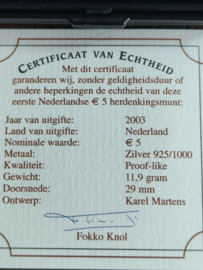 5 Euro Vincent van Gogh 2003  Zilver Proof