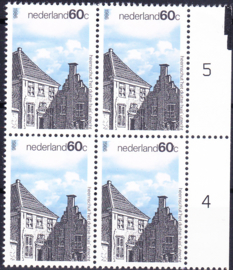 Plaatfout  1356 P   Postfris in blok van 4 Cataloguswaarde  10.00