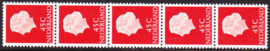 Rolzegel 628R strip van 5 Postfris Cataloguswaarde 80,00