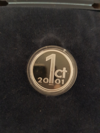 De laatste Nederlandse Cent 2001 (afscheidscent) in 925/1000 zilver