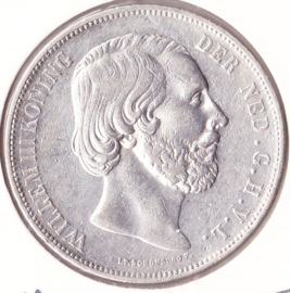 2,50 gulden zilver 1873 Koning Willem III  ZF