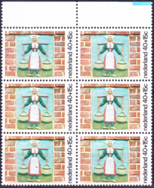 Plaatfout  1080 PM4 Postfris in blok van 6 Cataloguswaarde 16,00