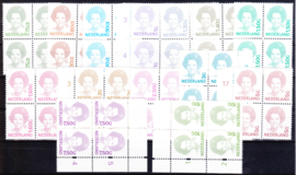 NVPH 1488-1501 & 1581-1582 Beatrix in blokken van 4 Postfris Cataloguswaarde  155,20+++