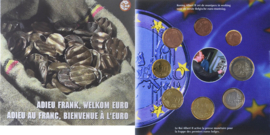 Euro setje Belgie 2002 BU Adieu Frank