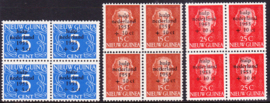NVPH 22-24 Watersnoodzegels Postfris IN BLOKKEN VAN 4 cataloguswaarde 180,00