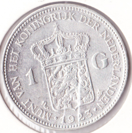 Nederland 1 gulden Zilver 1923 Koningin Wilhelmina  ZF