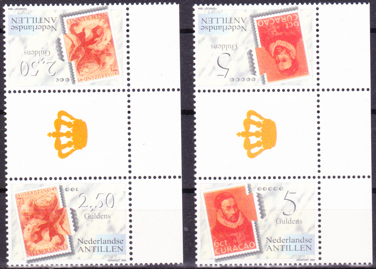 NVPH 1071A-1072A Fepapost Keerdrukken met tussenstrook