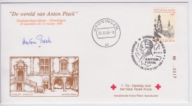 FDC Anton Pieck + fl 10.00 toeslag voor het rode Kruis, GESIGNEERD ANTON PIECK