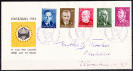 FDC E16 ''Zomerzegels 1954'' beschreven adres met dichte klep