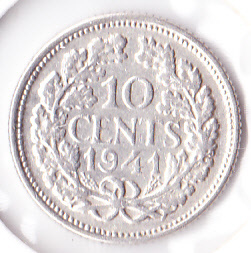 10 cent 1941  Zilver (Pracht)