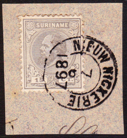 NVPH 8C met volledig stempel Nieuw Nickerie 7-6-1897