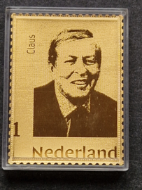 Nederland Massief gouden postzegel  Prins Claus
