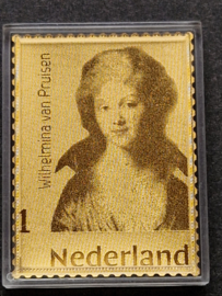 Nederland Massief gouden postzegel  Wilhelmina van Pruisen
