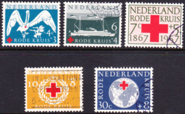 NVPH  695-699 Rode Kruiszegels 1957 Gebruikt