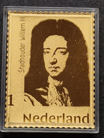 Nederland Massief gouden postzegel  Stadhouder Willem III