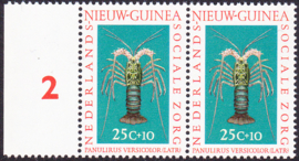 Plaatfout Ned. Nieuw Guinea 80 PM in paar Postfris
