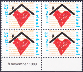 Plaatfout  1435 P   Postfris in blok van 4 Cataloguswaarde  14.00