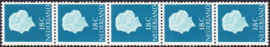 Rolzegel 620R strip van 5 Postfris Cataloguswaarde 60,00