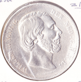 2,50 gulden zilver 1869 Koning Willem III  ZF
