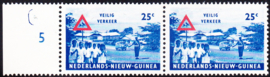 Plaatfout Ned. Nieuw Guinea 73 PM in paar Postfris