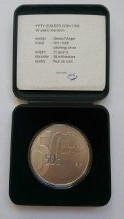 50 Gulden 1995 Gerard unger ''50 jaar bevrijding'' Zilver  (FDC)