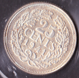 25 cent Zilver 1941 druiventros (P+)