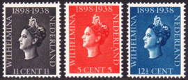 NVPH 310-312  Regeringsjubileum Koningin Wilhelmina Postfris Cataloguswaarde 17.00