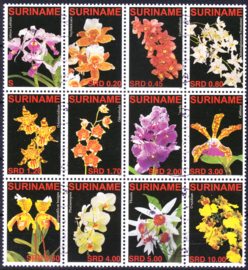 ZB 1419-1430  Bloemen ''Orchideeën'' gestempeld