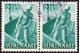 Plaatfout Suriname 298 PM1 in paar  gebruikt