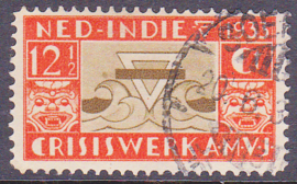 Plaatfout Ned. Indie 184 P Gebruikt E-7716