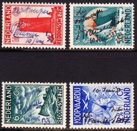 NVPH  257/260 Zeemanszegels met HANDTEKENING ONTWERPERS Ongebruikt  ZELDZAAM  E-2092