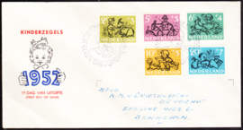 FDC E11 ''Kinderpostzegels 1952'' met adres en dichte klep