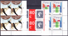 NVPH 1631-1633 in hoekblokken van 4 Postfris