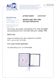 NVPH  42D Prinses Wilhelmina Postfris Cataloguswaarde 825.00