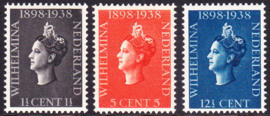 NVPH 310-312  Regeringsjubileum Koningin Wilhelmina Postfris Cataloguswaarde 17.00