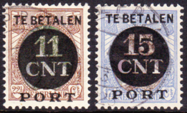 NVPH PV 1a+2a Postpakket-verrekenzegel  gebruikt Cataloguswaarde 66.00
